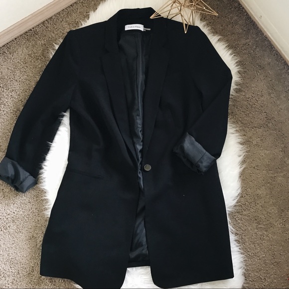 calvin klein long blazer